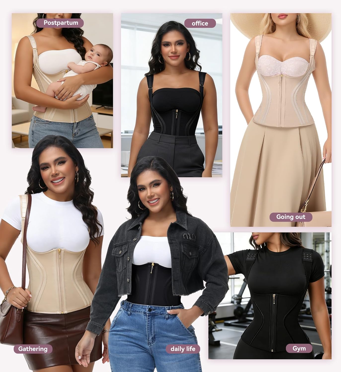 SHAPSHE Waist Trainer High Compression Cincher for Women Tummy Control Sport Workout Hourglass Body Shaper Vest with Straps - Image 6