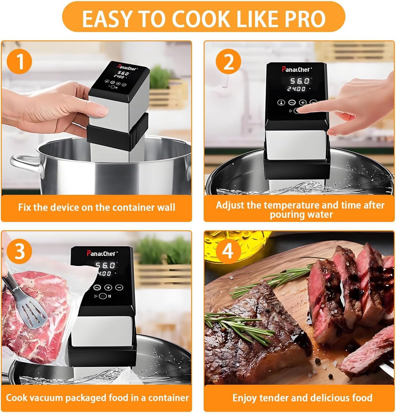 Cucina Professionale Sous Vide da 1600 W con Timer, Allarme e calibrazione | capacità di 70 Litri per Una Cucina Gourmet Senza Sforzo | Perfetta per Chef casalinghi e Appassionati