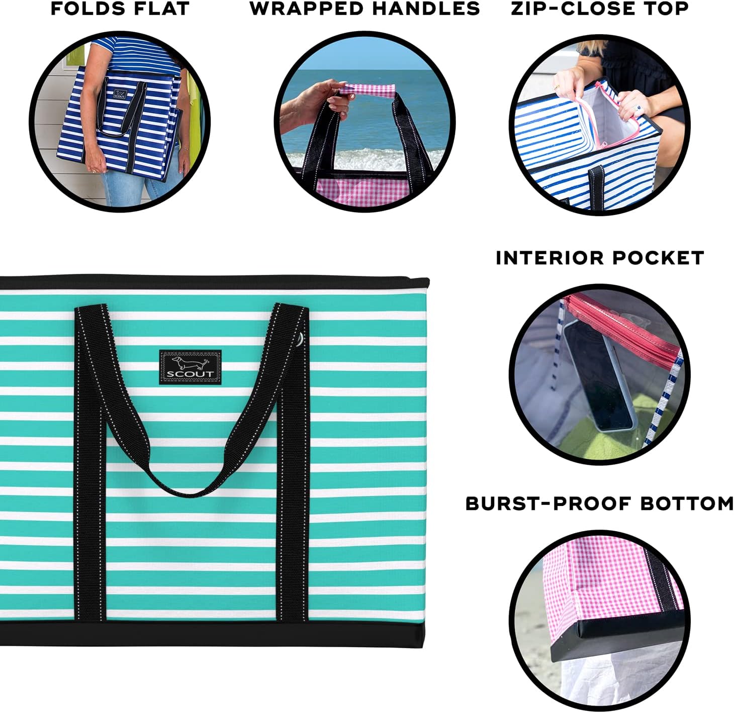 SCOUT 4 Boys Zip Tote XX-Large - Durable Lightweight Bag for Beach, Pool, Family Travel, Storage - Water-Resistant, Zips Shut - Image 2