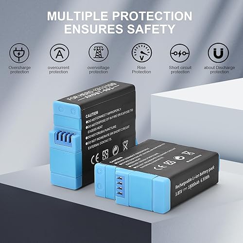 Miniatura 6 de Batería recargable de repuesto para Gopro Hero 9Hero 10Hero 11 Black Camera Paquete de 3 baterías y cargador USB de 3 canales Combo