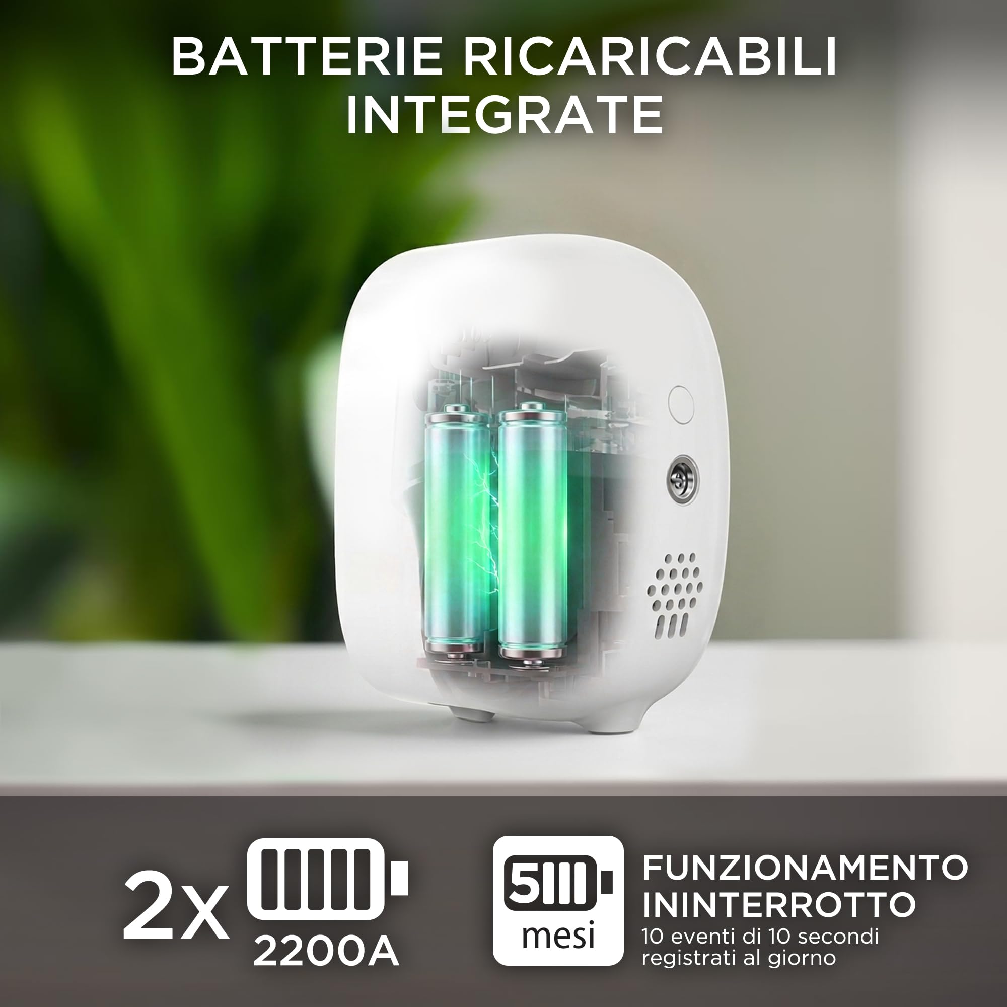 Atlantis Volta Pro Telecamera Wi-Fi 3MP a batteria, senza fili IP65 | Visione IR/LED, audio 2 vie, PIR movimento, MicroSD, app, notifiche push e cloud, cod. A16-VL82