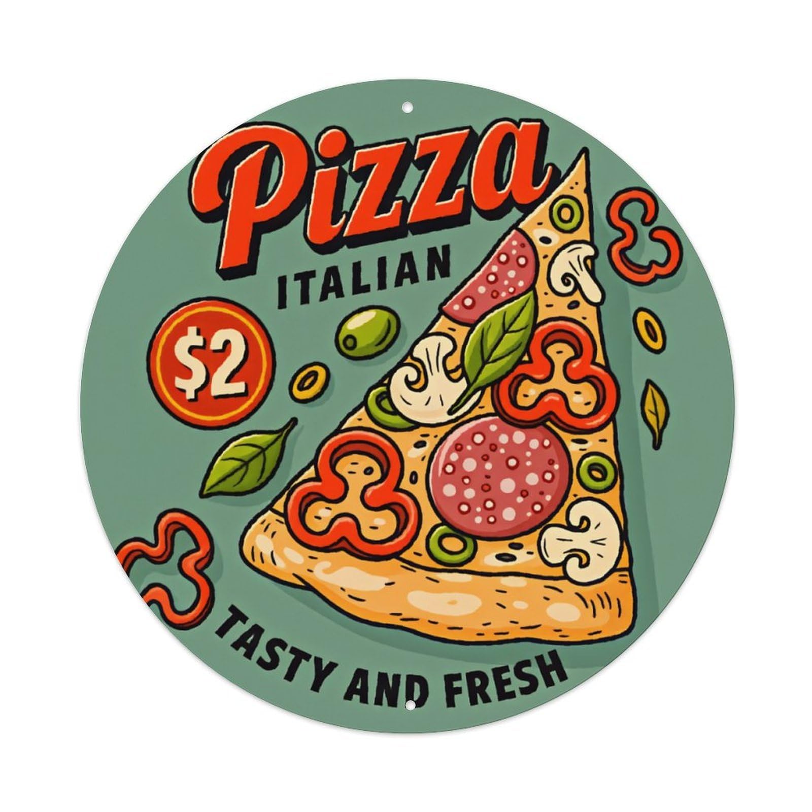 Italian Pizza Slice Sign Aluminium Sign 20x20cm