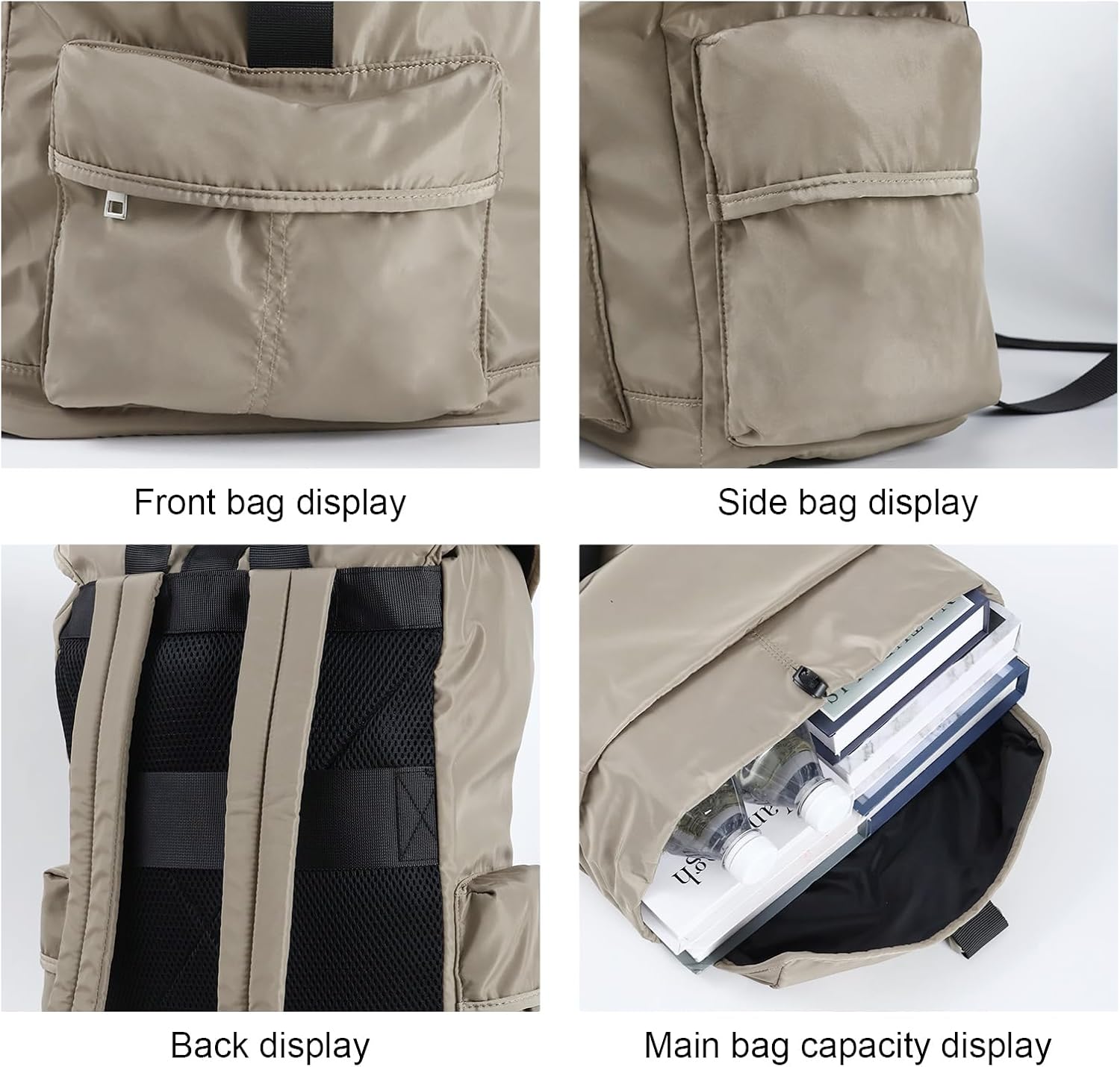 Carry On Backpack for Airplanes, Anti-Theft Dual Closure Laptop Bag with Reinforced Bottom, Flight Approved Personal Item Travel Daypack for Men & Women (Khaki)