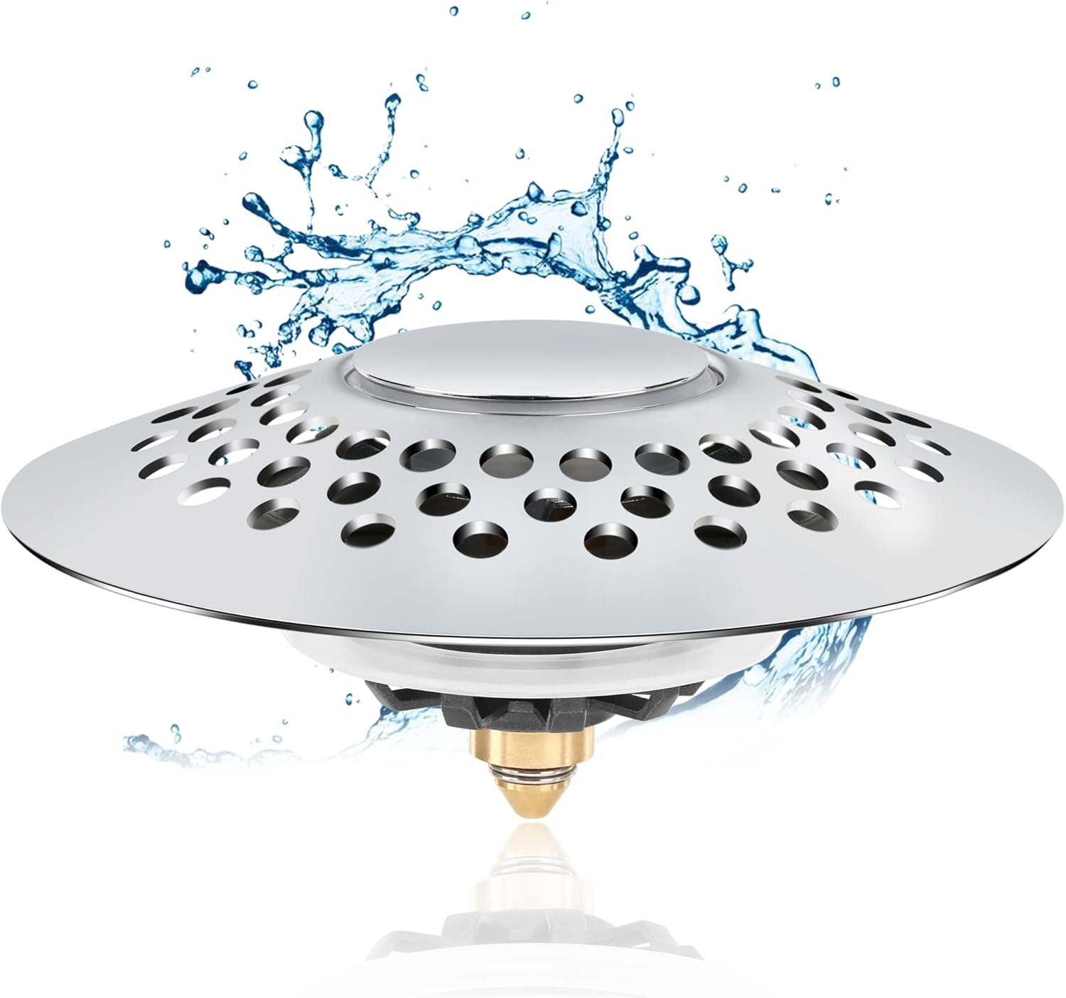 LAIWOO Bathtub Stopper with Drain Hair Catcher, 2 in 1 Tub