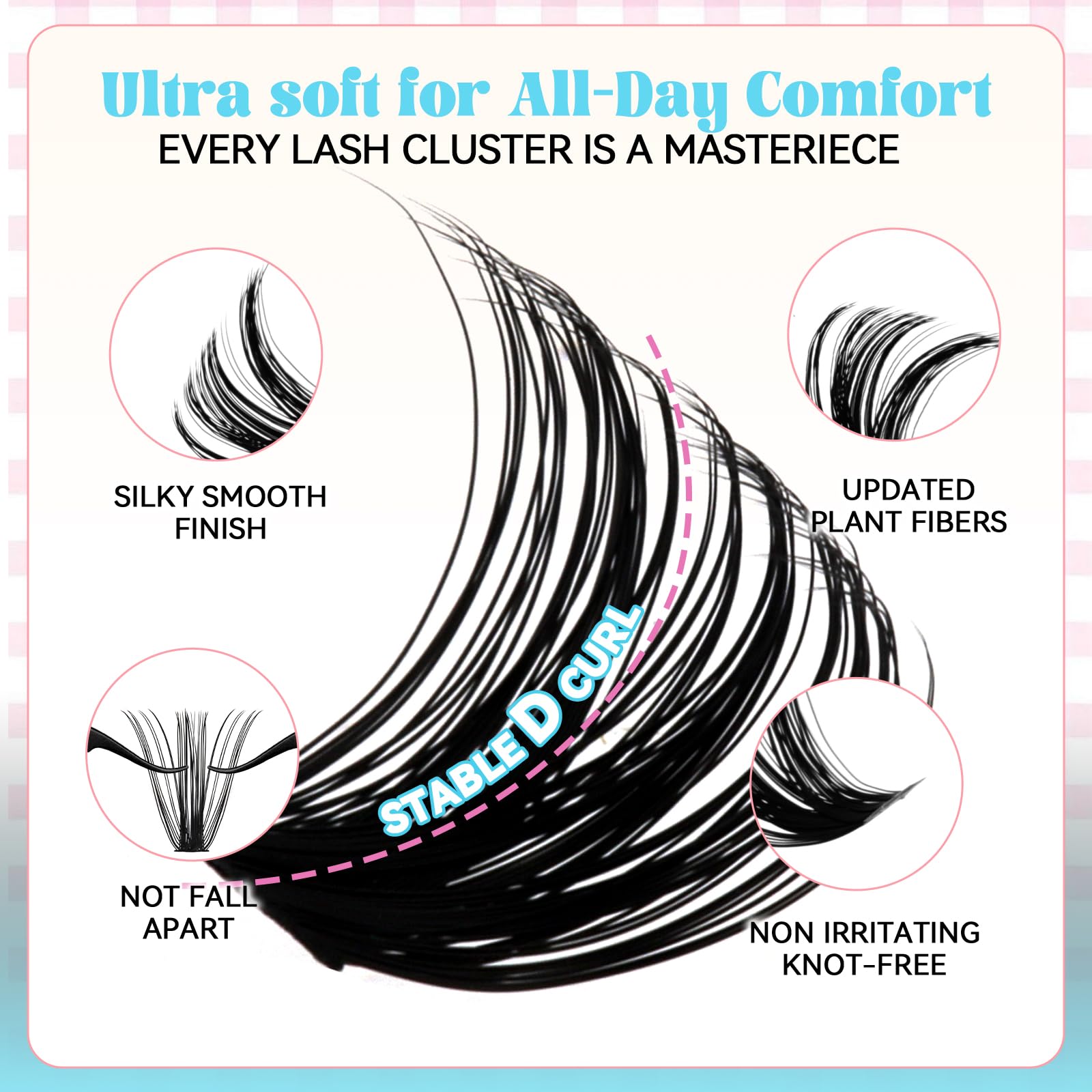 GEMERRY 3x 600PCS Ciglia Finte Ciuffetti Kit 30D-100D Extension Ciglia | 3x Cluster Lashes Kit con Bond and Seal Pinzette DIY Lash Extension a Casa per i Principianti Adatto a Una Varietà di Stili