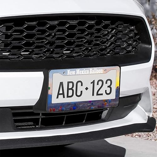 Miniatura 4 de License Plate Frames New Mexico Balloon Landscape License Plate Holder - Aluminum Metal Automotive License Plate Cover Auto Car Tags 6"x12" - Vanity