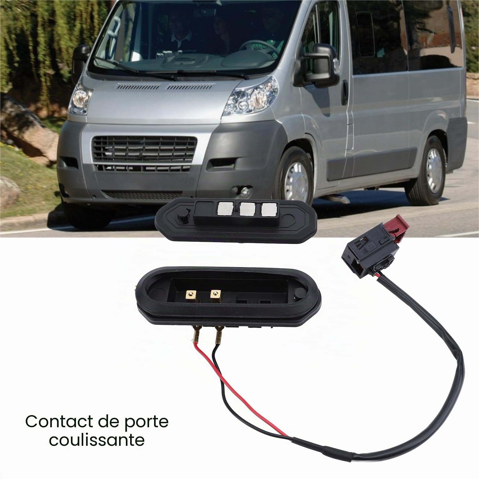 Yctze Interrupteur de de Porte Coulissante 1348483080, 2 Broches, 3 Broches, Performance Stable, Remplacement pour Ducato III 2006, Ensemble de Câblage de Plaque de