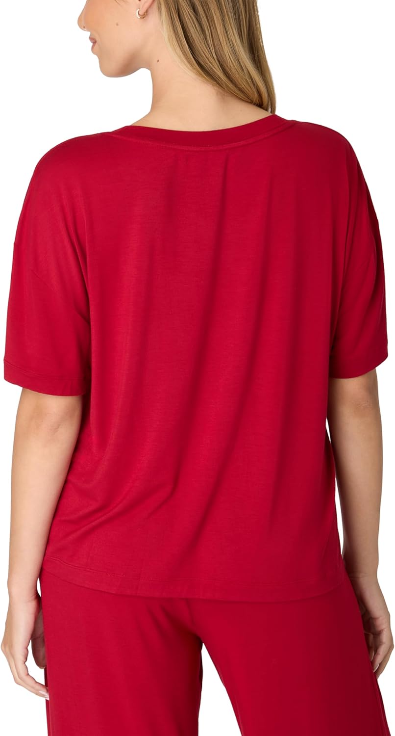 Bali Womens Sleepwear T-Shirt, Breathe Short-Sleeve Pajama Tee, Boxy Sleepwear Tee for Women - Image 2