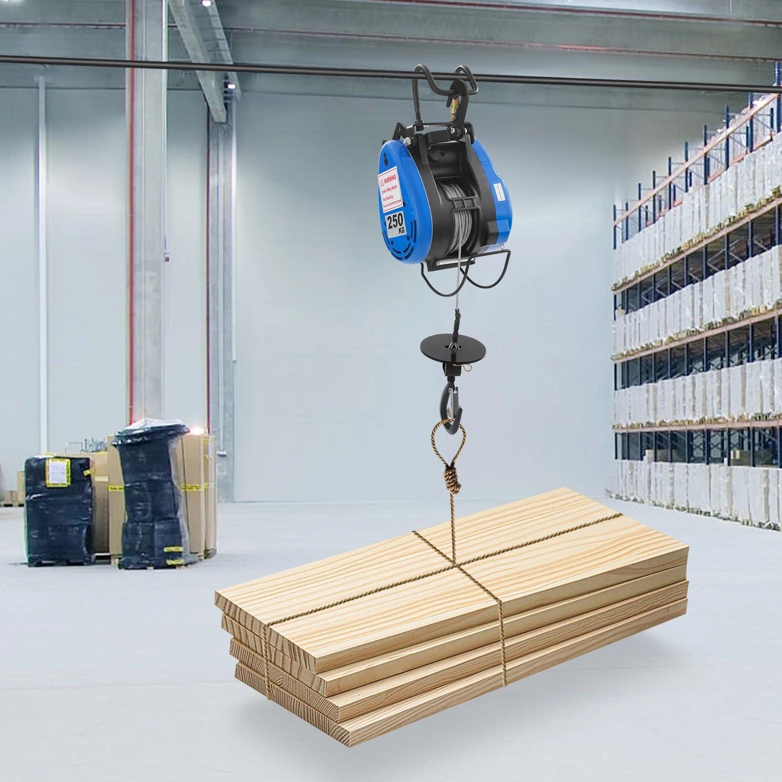 Seilhebezug 30 Meter elektrische Hebewinde, 250 kg, kabelgebunden, mit Fernbedienung, tragbarer Hängekran, kleine Motoren flaschenzug