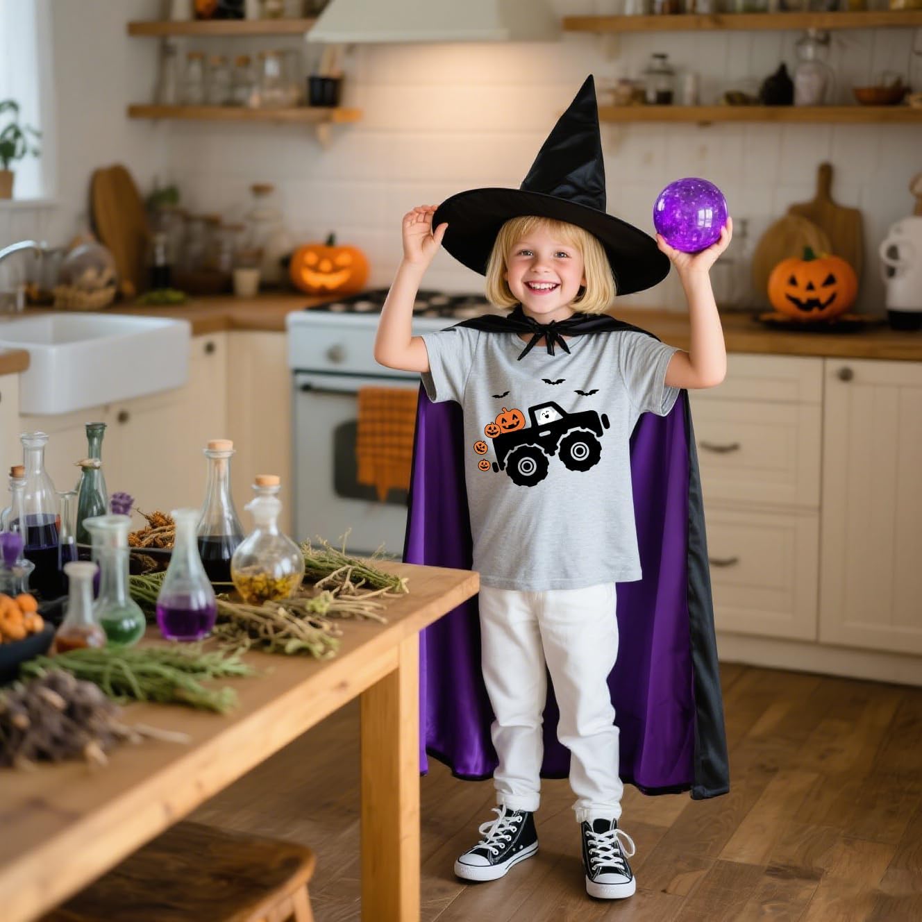 Boys Girls Halloween Shirts Baby Toddler Short Sleeve Monster Truck Ghost Pumpkin Tee Tops T-Shirts 2-7 Years - Image 3