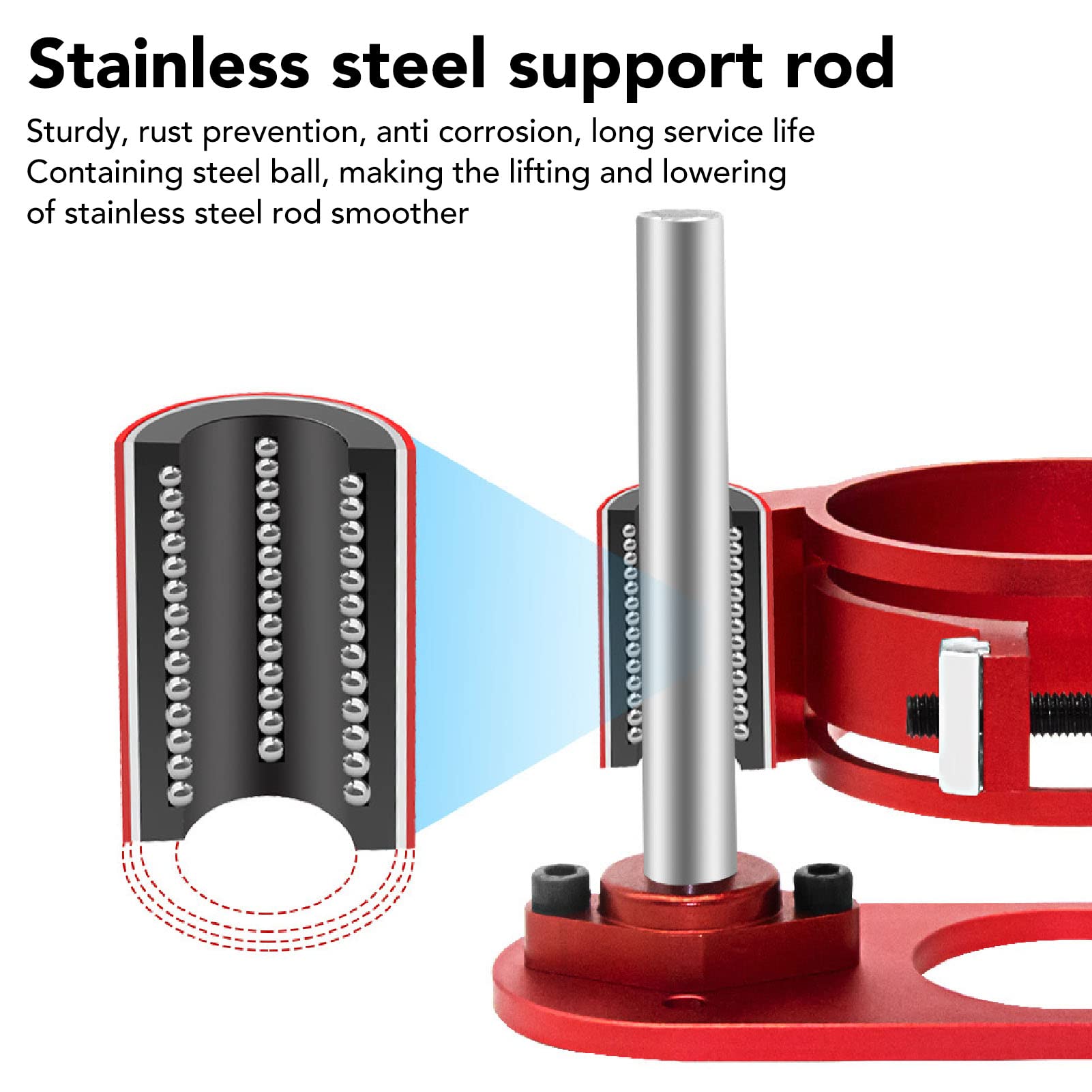 Router Lift Base:47mm Max Height Aluminum Alloy Stainless Steel for Woodworking Lifting Table Base