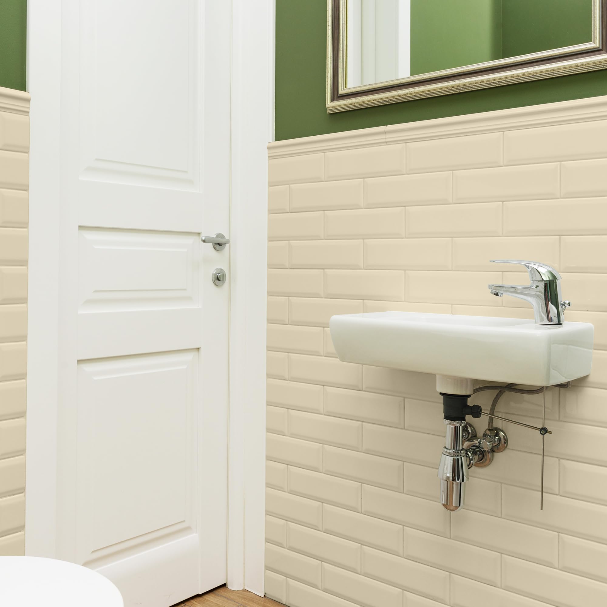 EPODEX 2K Peinture carrelage - Ivoire - Pastel | Vernis carrelage sol & mur, salle de bain, cuisine, peinture époxy - 1,8 kg suffit pour 2 couches sur 7m²