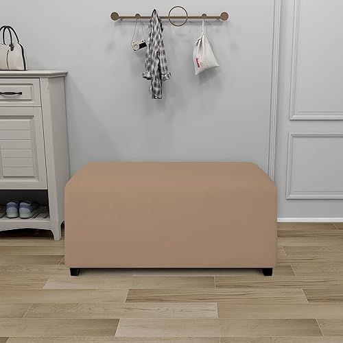 Vista 87 de PureFit Funda otomana rectangular de ajuste suave superelástica, para taburete de pies y muebles de almacenamiento plegables para sala de estar