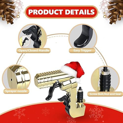 Miniatura 5 de Pistola de champán mejorada dorada de mayor alcance, pistola de cerveza de líquido de burbujas, pistola de pulverización de vino ajustable para