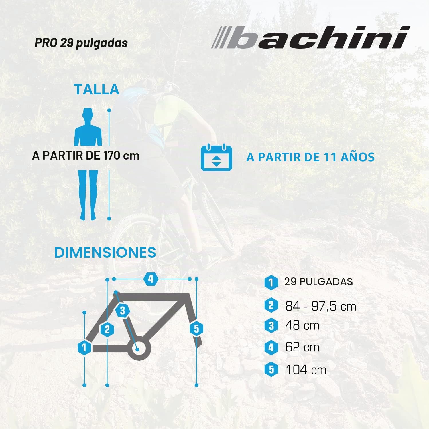 Multibrand Bachini Pro Bicicleta de montaña de 26/27,5/29 Pulgadas, Frenos V-Brake, Unisex, Adecuada para Personas de 165–190 cm