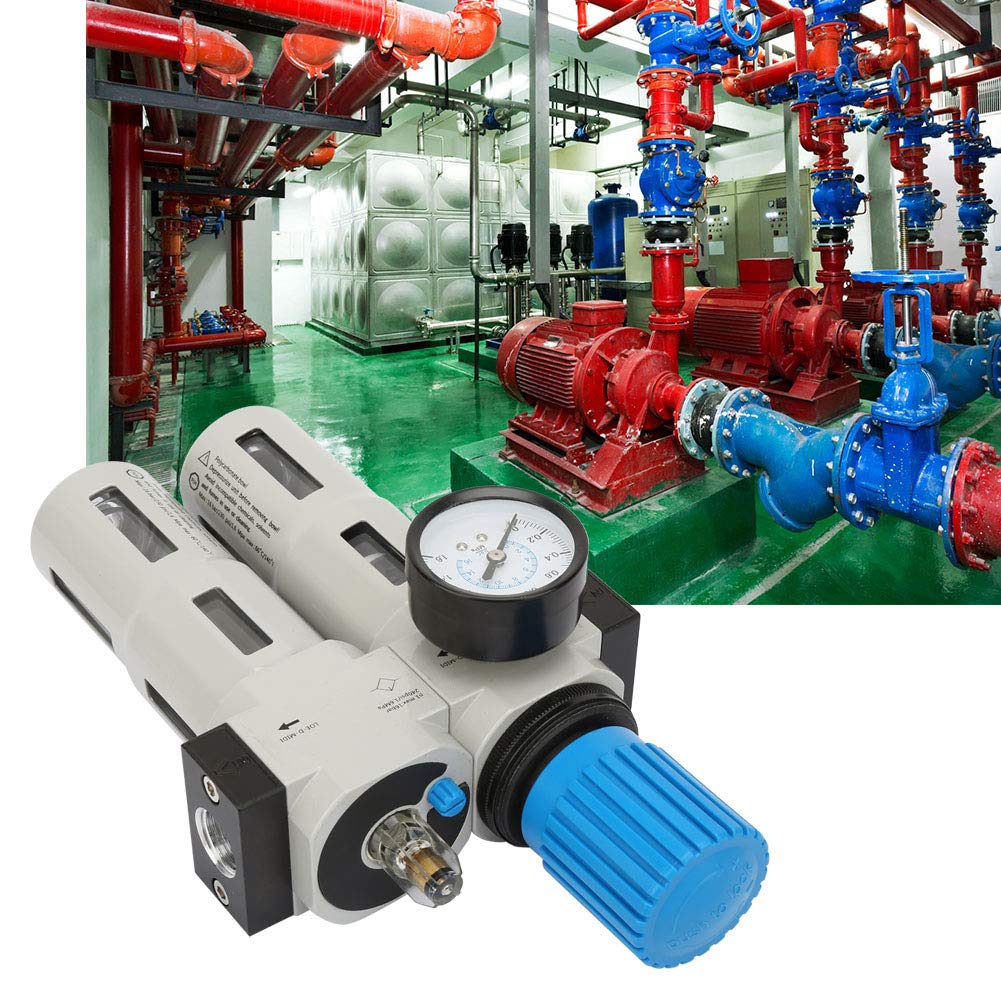 G1/2" Luftkompressorfilter，1-16bar Luftkompressorfilter Öl Wasserabscheider Filter mit Regler Manometer