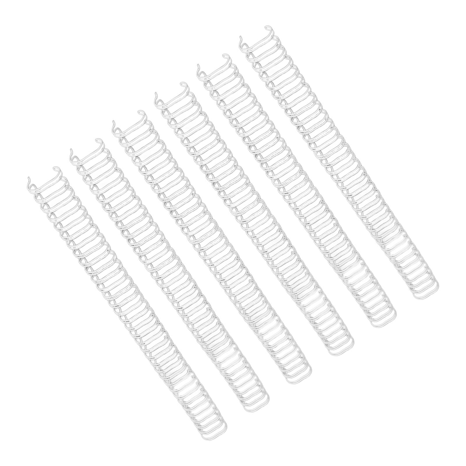 50 Piezas Alambre de Encuadernación Doble Bucle 34 Bucles 19mm Capacidad 180 Hojas Paso 3:1 Kit Blanco para Maquinas de Encuadernación
