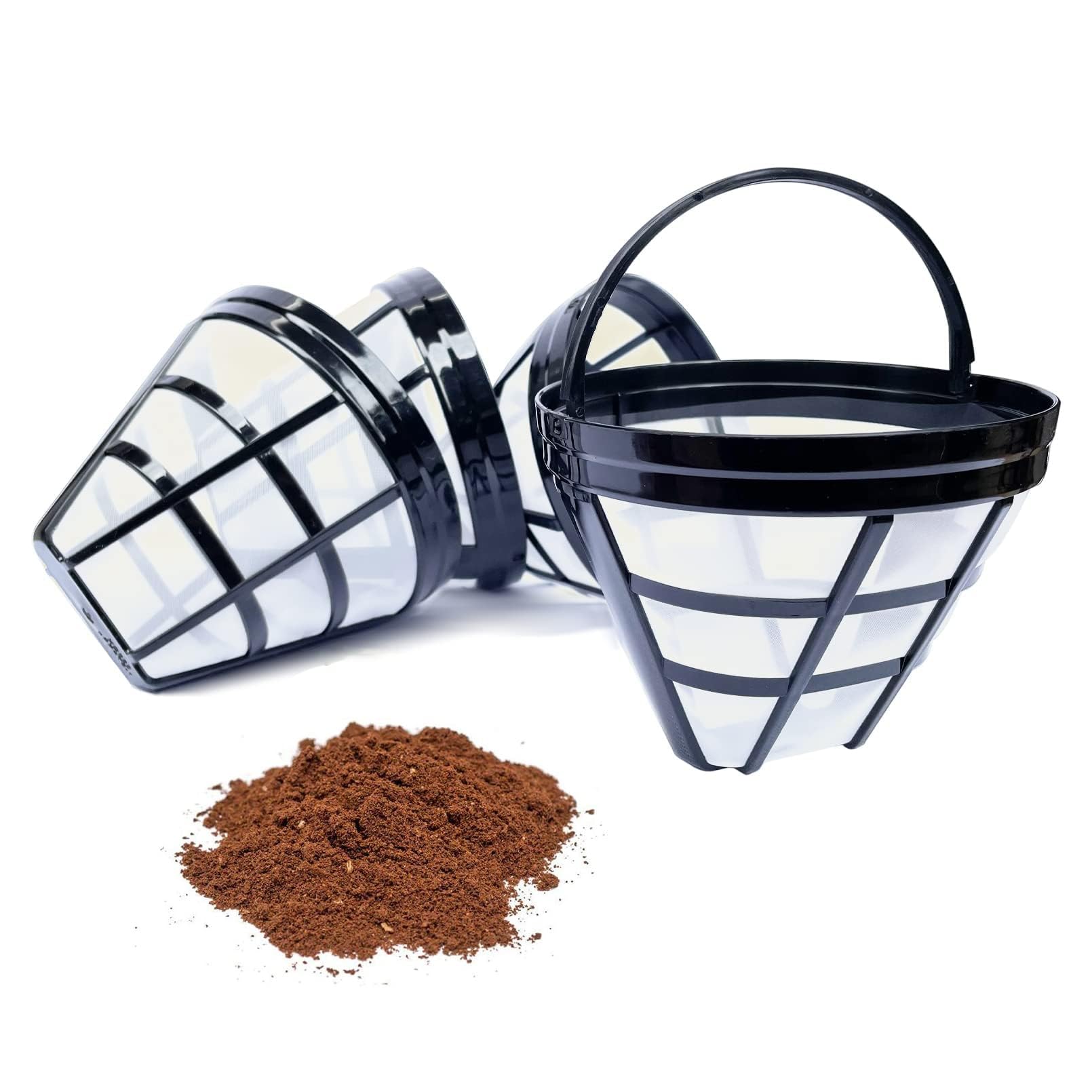 Reusable Coffee Filters, 4 Pack Coffee Machine Basket Cone Filters, Nylon Filters for Coffee Machine and Brewers, BPA Free, Fit Most 8-12 Cup