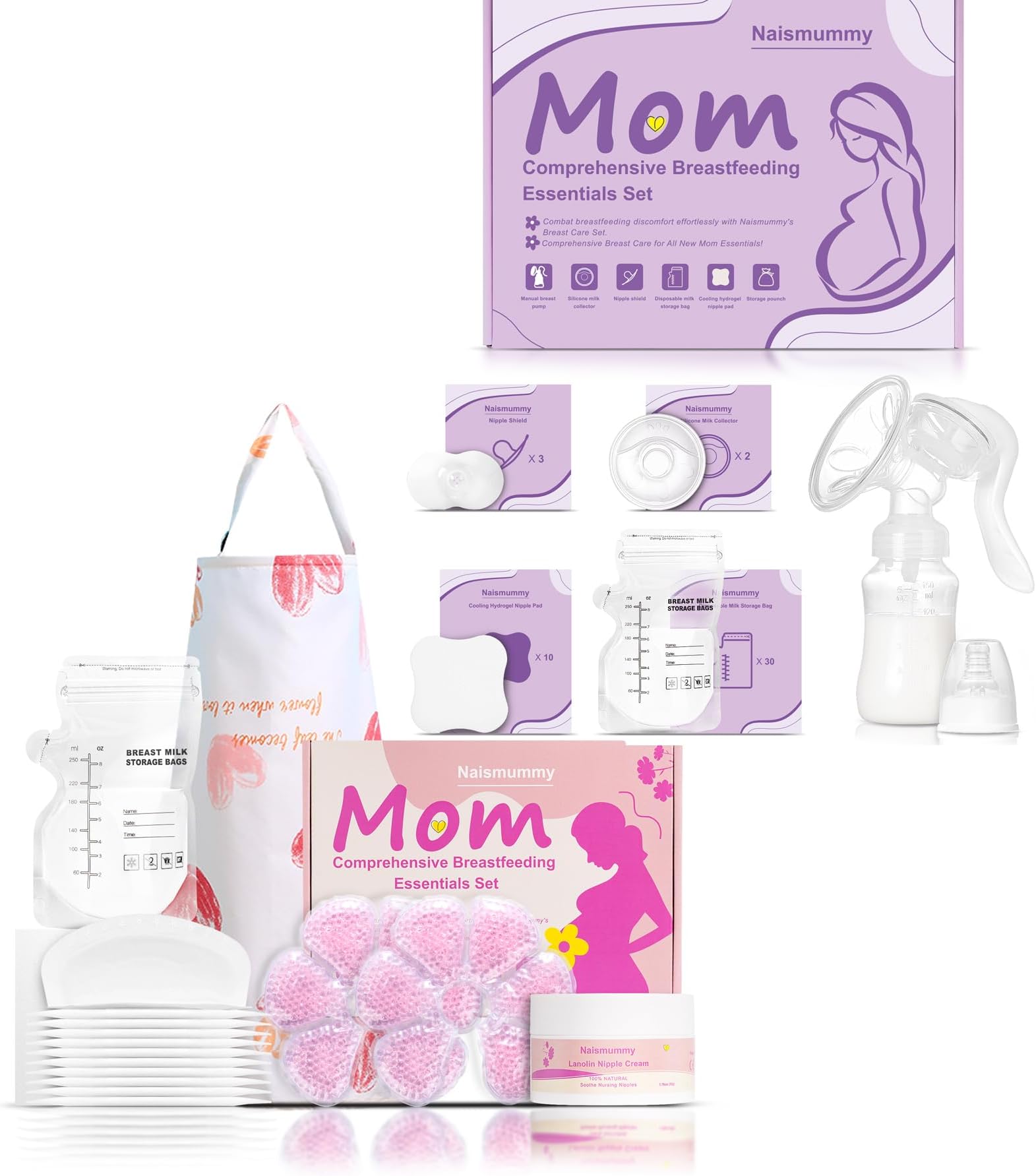 Complete Breastfeeding Essentials Kit for Nursing Mom 92 Piece Gift Set