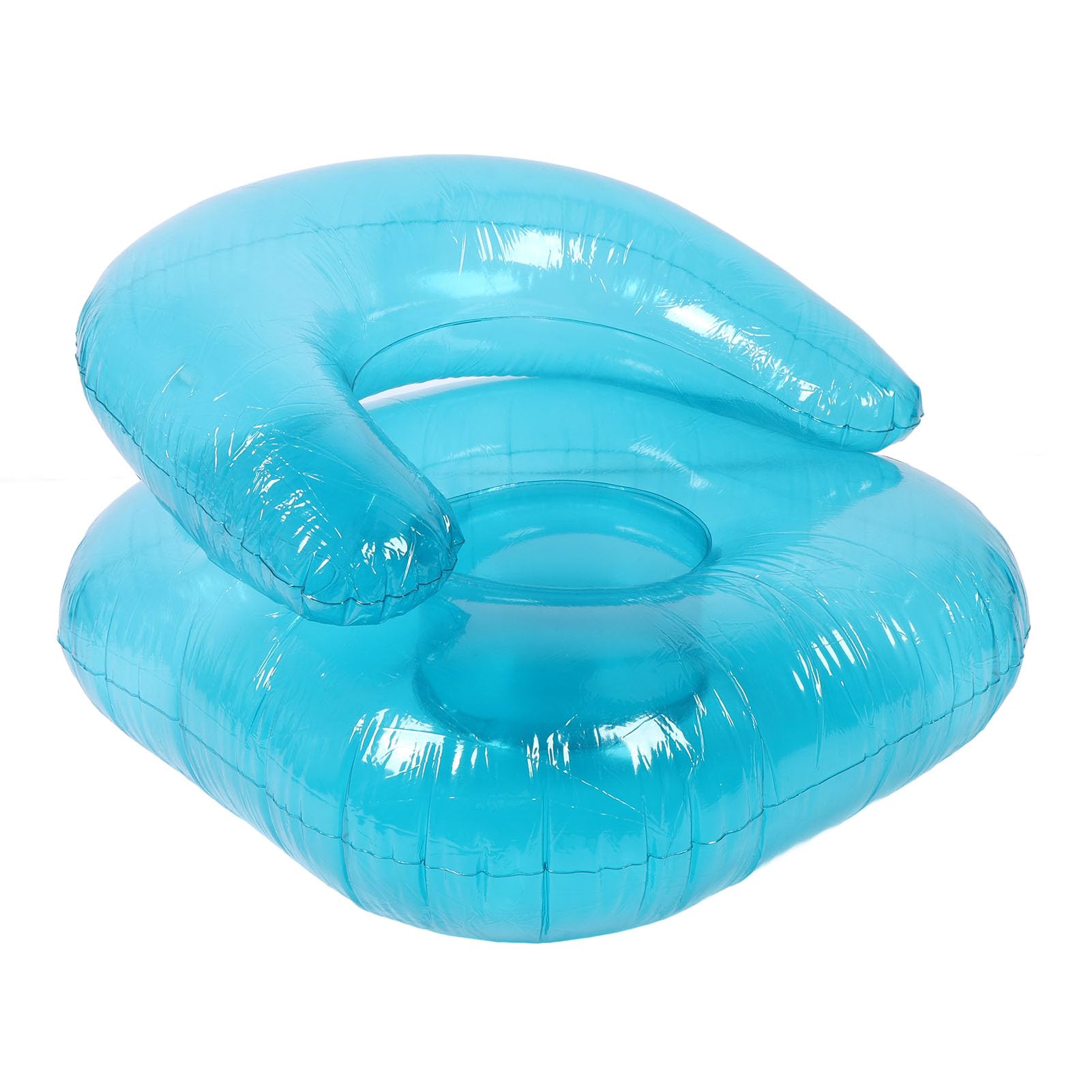 Inflatable Transparent Ergonomic Blow Up Chair for Relaxation Blue, Indoor Bedroom Balcony Outdoor Garden Pool, PVC