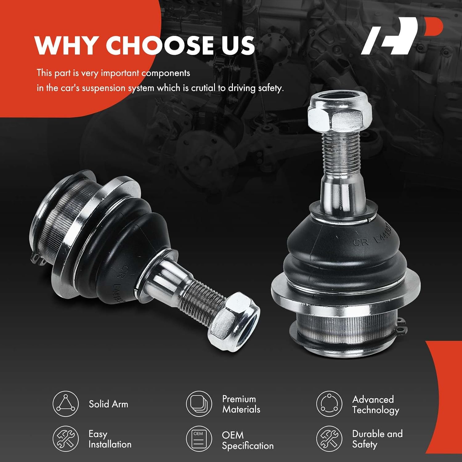A-Premium 2 x Front Lower Ball Joint, Compatible with Dodge Dakota 2005-2010, Ram Dakota 2011, Mitsubishi Raider 2006-2009