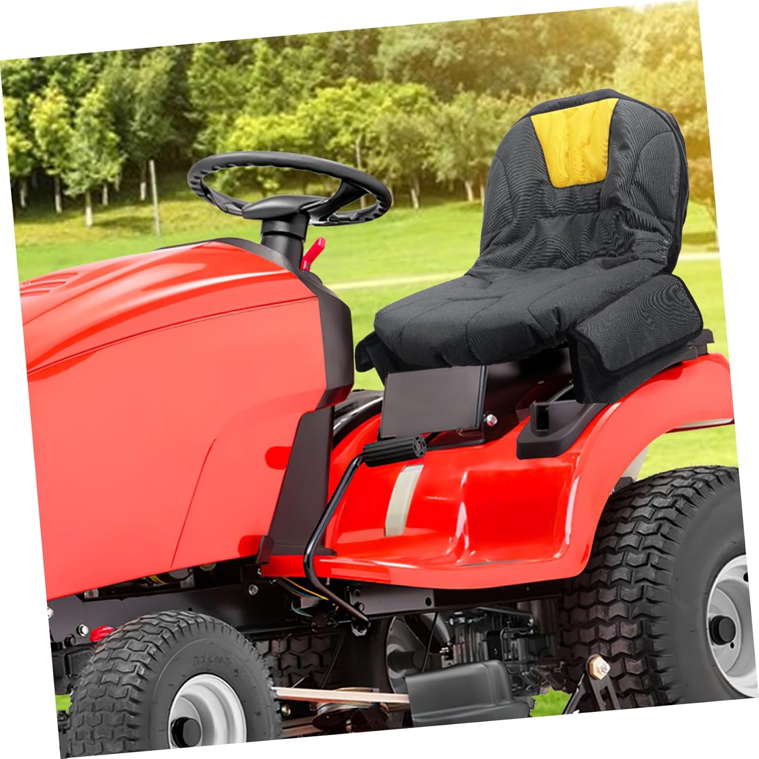Lawn Mower Seat Covers Tractor Seat Cover Storage Uv Water Resistant Fits Armless Riding Mowers