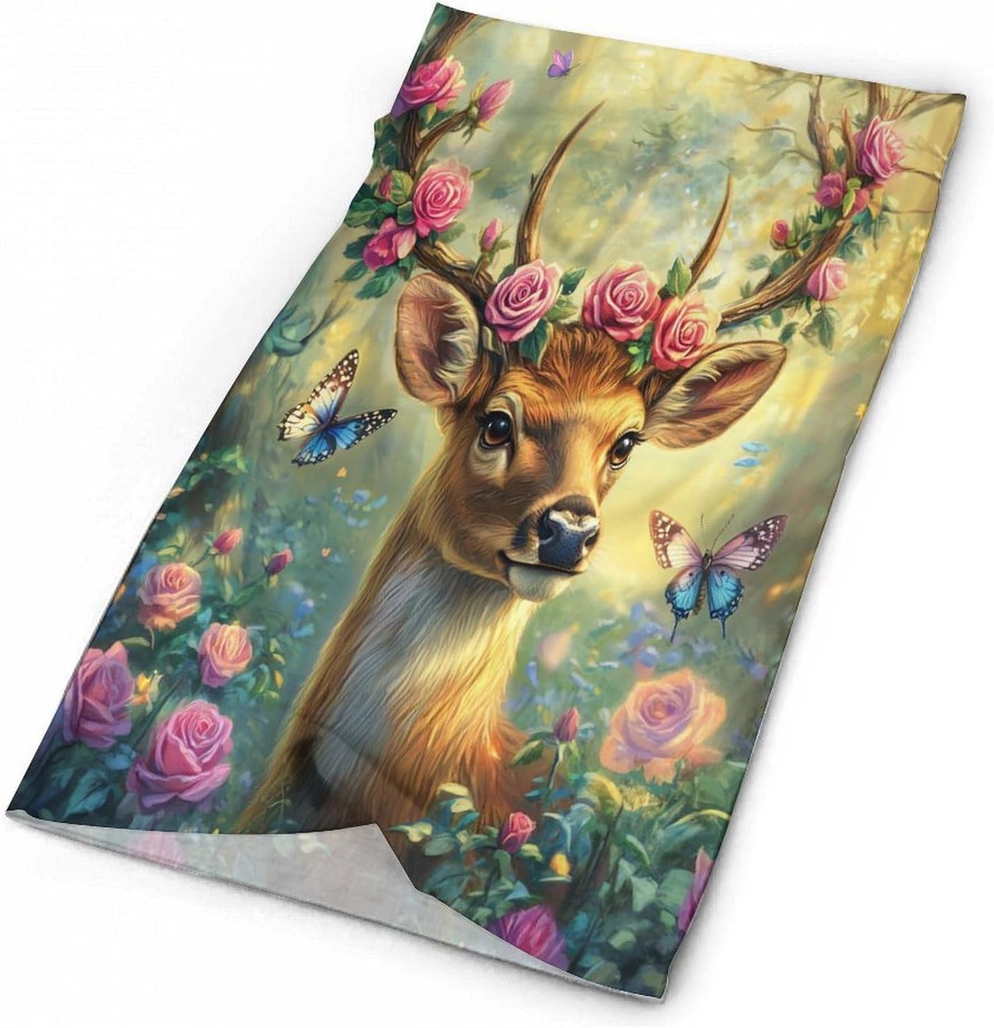Deer Flowers Face Cover Neck Gaiters for Men Women Sun Protection Mask Scarf Hiking Bandana