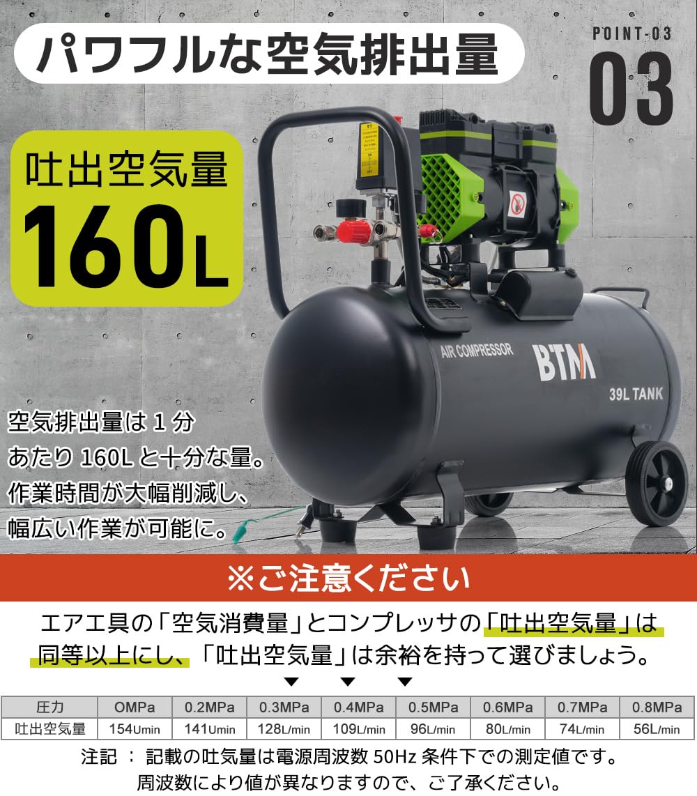 Amazon.co.jp: エアコンプレッサー エアコンプレ 30L オイルレス
