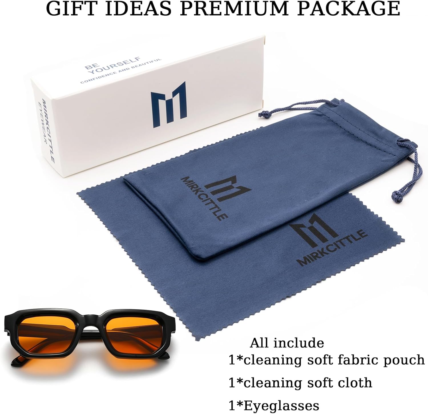 Mirkcittle Sunglasses Square Thick Frame Sunglasses for Women Men Trendy Chunky Rectangle Sun Glasses 90s - Image 4