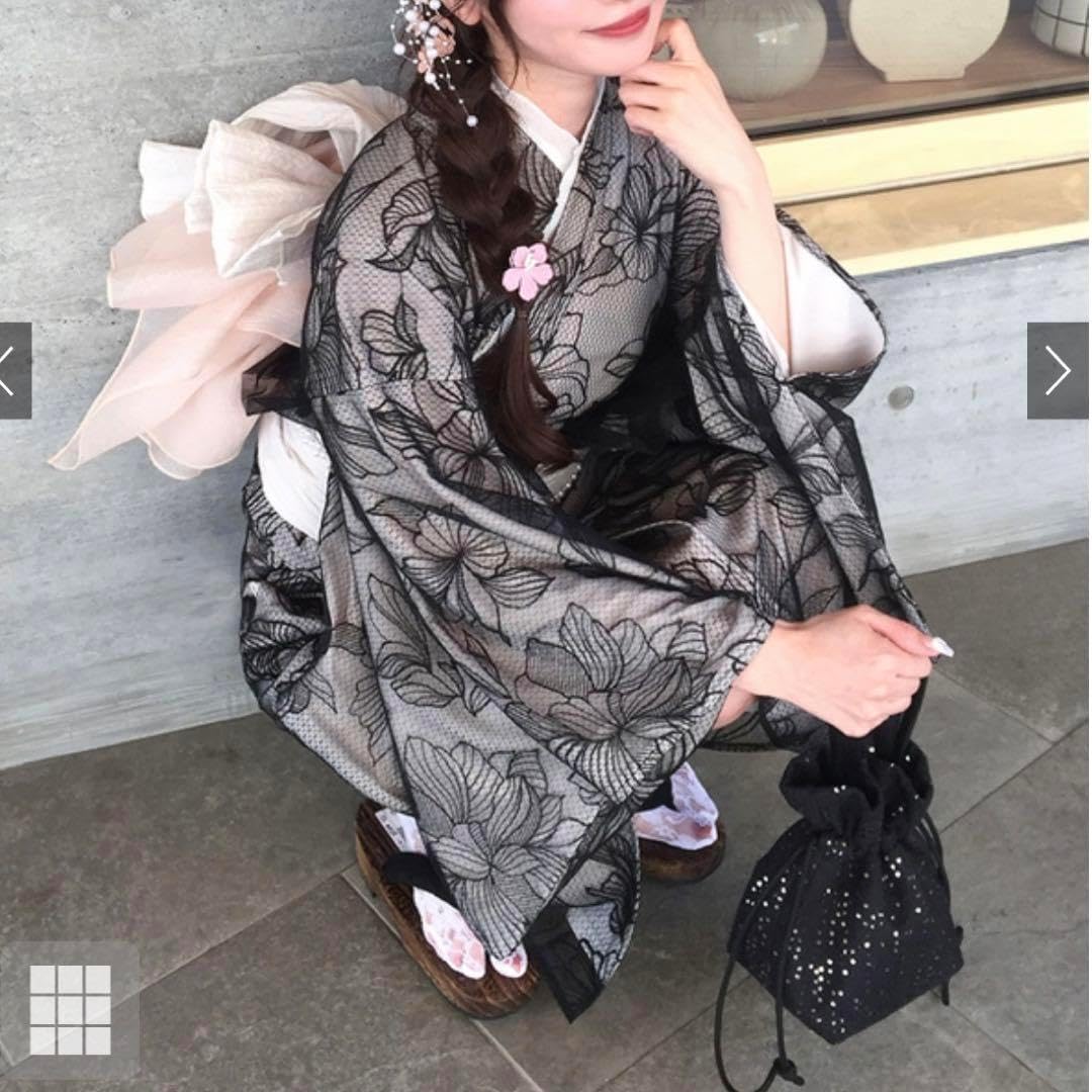 新品☆呉服屋♪クール吸水速乾！大人上品な夏着物はちす織帯浴衣