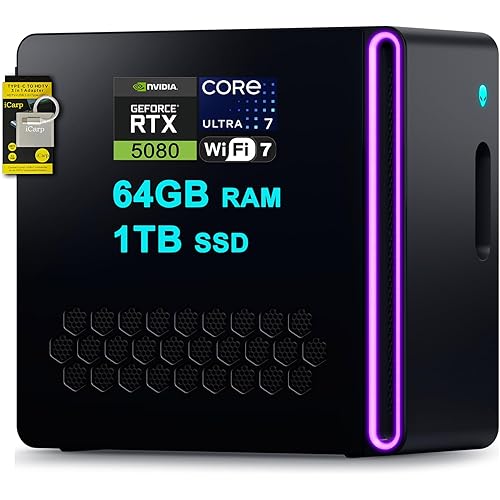 Dell Alienware Aurora ACT1250 Gaming AI Desktop Intel 20-core Ultra 7 Series 2 265F 64GB RAM 1TB SSD GeForce RTX 5080 16GB GDDR7 (Up to 1801 AI Tops) Liquid Cooler 1000W PSU Win11 ICP Hub w/Copilot