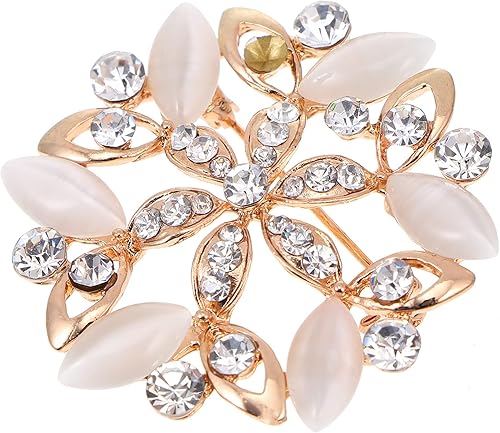 Miniatura 5 de EXCEART Broches de flores de cristal, 3 piezas, pines de flores de cristal, pines de diamantes de imitación y broches, broche de ramillez, broches
