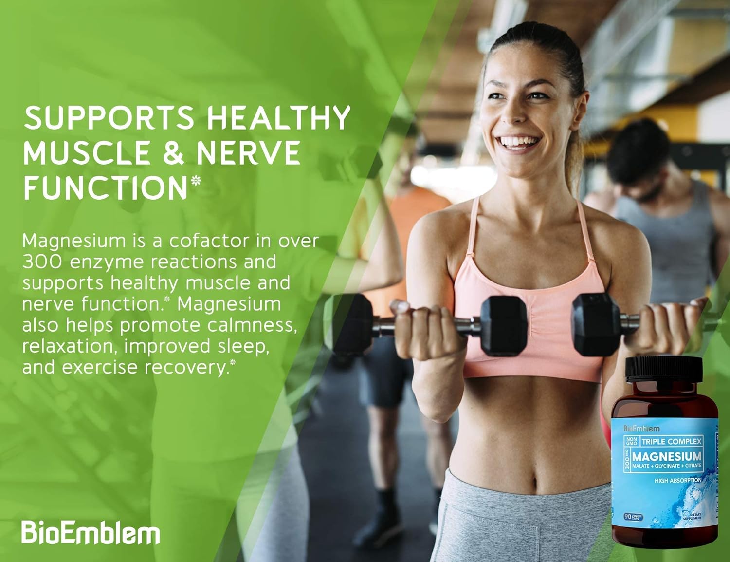 BioEmblem Triple Magnesium Complex and BioEmblem Turmeric Curcumin with Clinically Studied TurmiPure