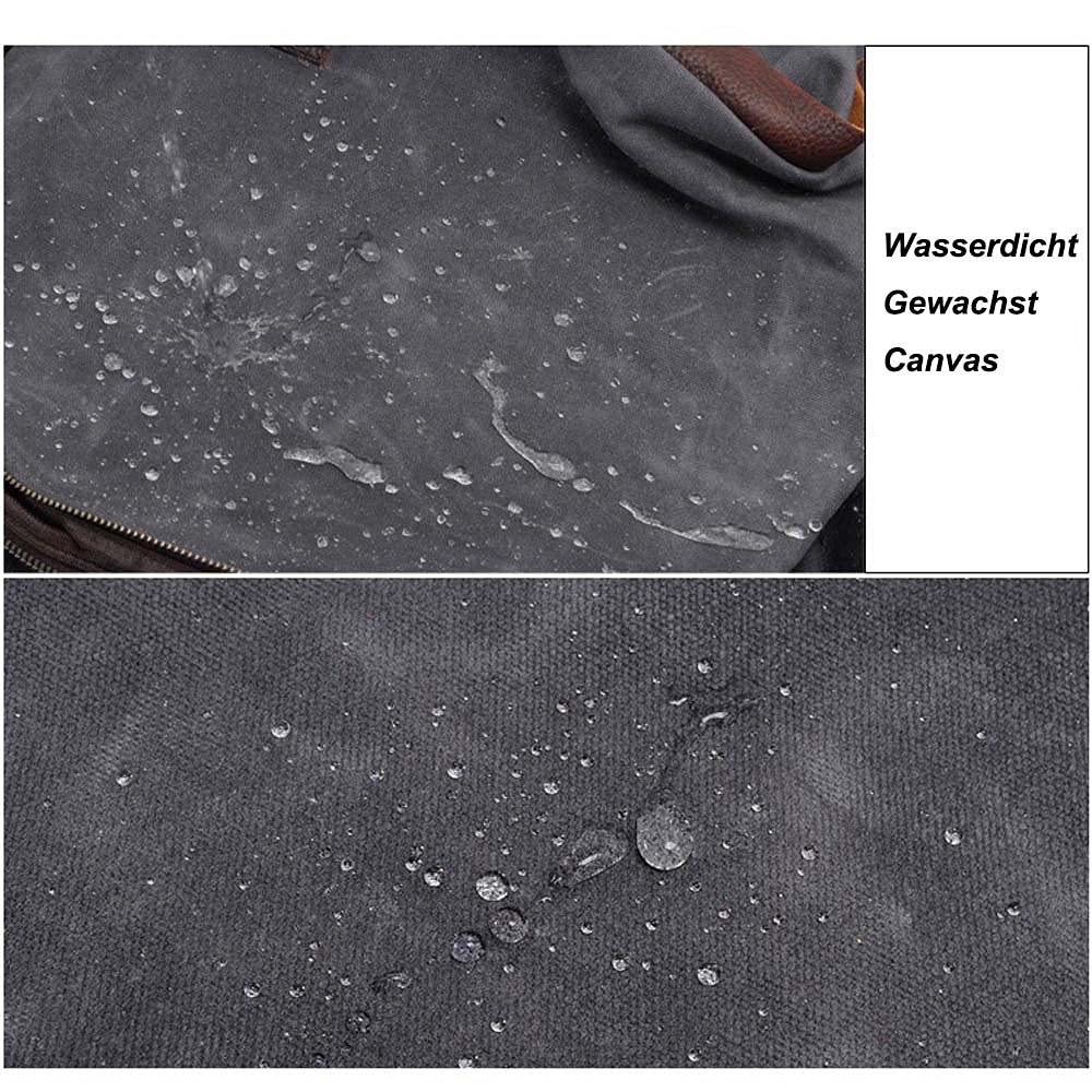 Neuleben Wasserdicht Kameratasche für DSLR Umhängetasche Vintage Groß Fototasche Canvas Leder Camera Bag Aktentasche