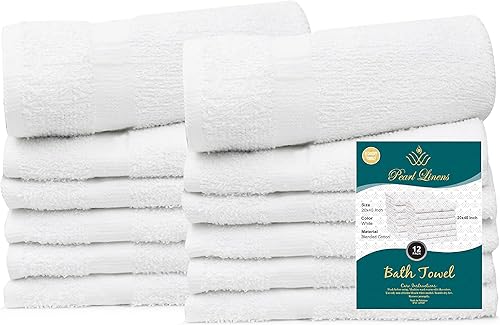 Miniatura 7 de Pearl Linens Juego de 6 toallas de baño 100% algodón prémium para baño, toallas de baño pequeñas de 24 x 50 pulgadas, toallas de baño a granel para