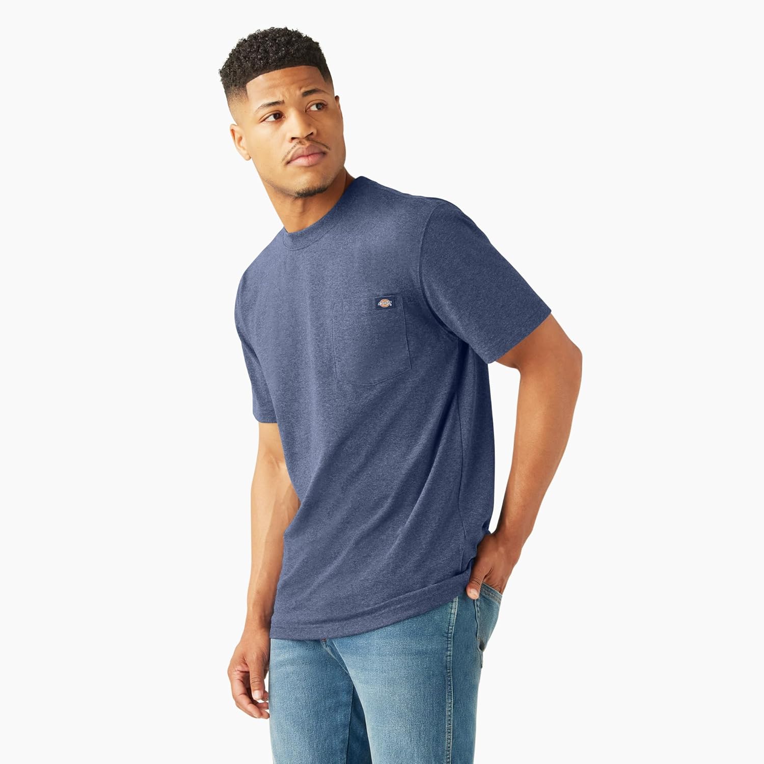 Dickies Mens S/S Heavyweight Heathered Pocket TEE, Sphagnum Heather, XT - Image 4