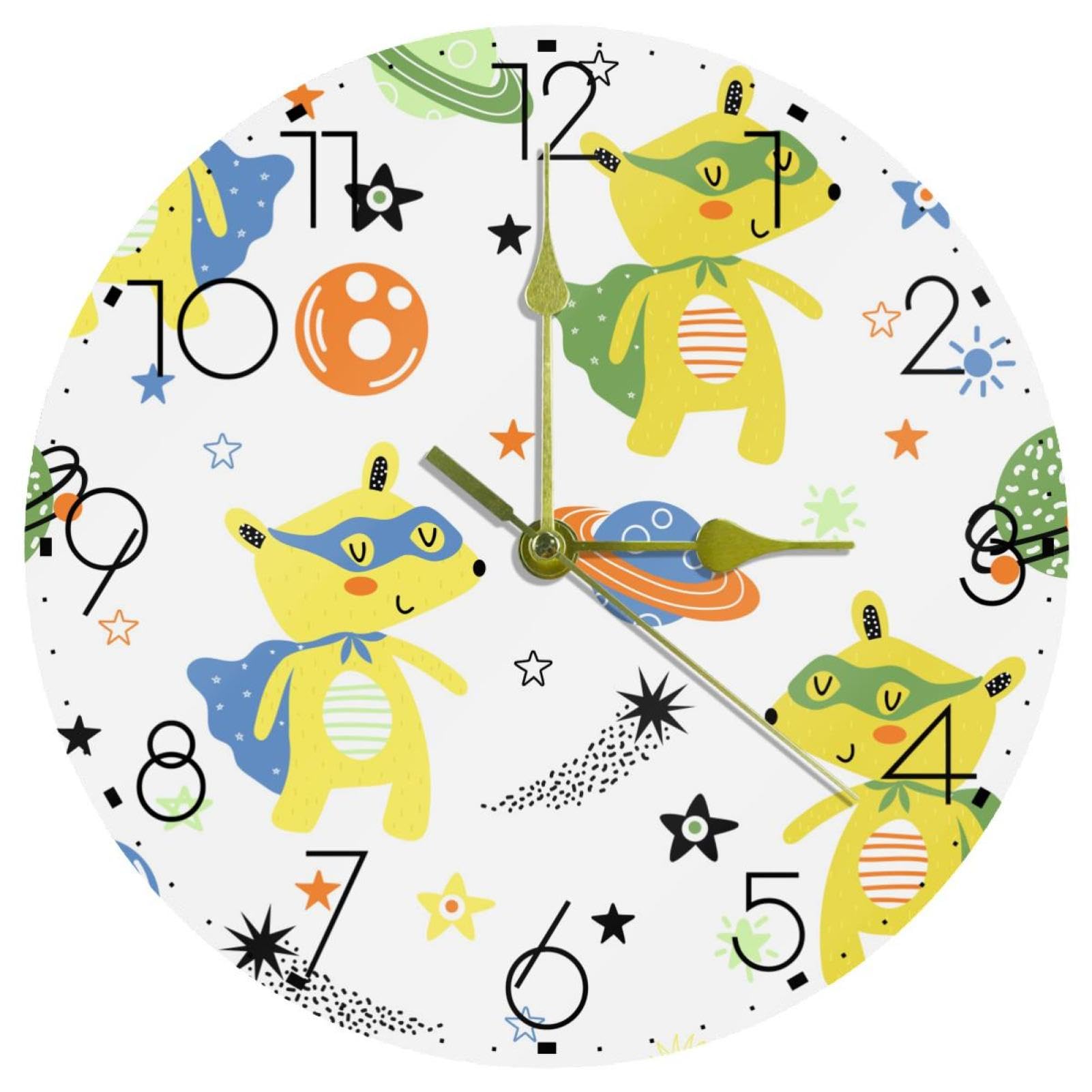 Horloge murale ronde grand cadran lisible de 25 cm pour équiper le salon familial