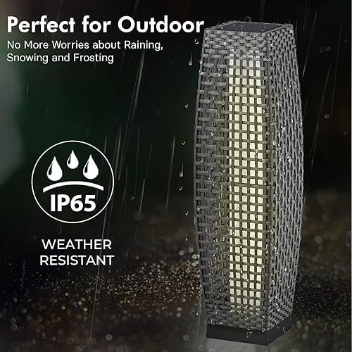Miniatura 7 de Gran lámpara de pie para el patio para ponerla al aire libre Lámpara de patio luces de patio alimentados con energía solar linterna resistente a la