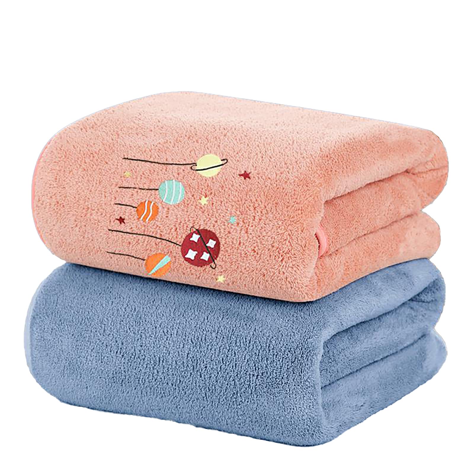 Serviettes de bain douces pour la douche quotidienne lot de deux bicolore