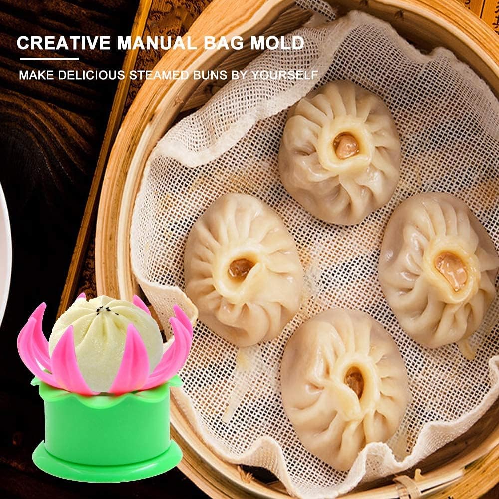 Perfect Pricee Plastic Momos Dumpling Maker Dough Press Mould Shapes (Pink and Green) 3