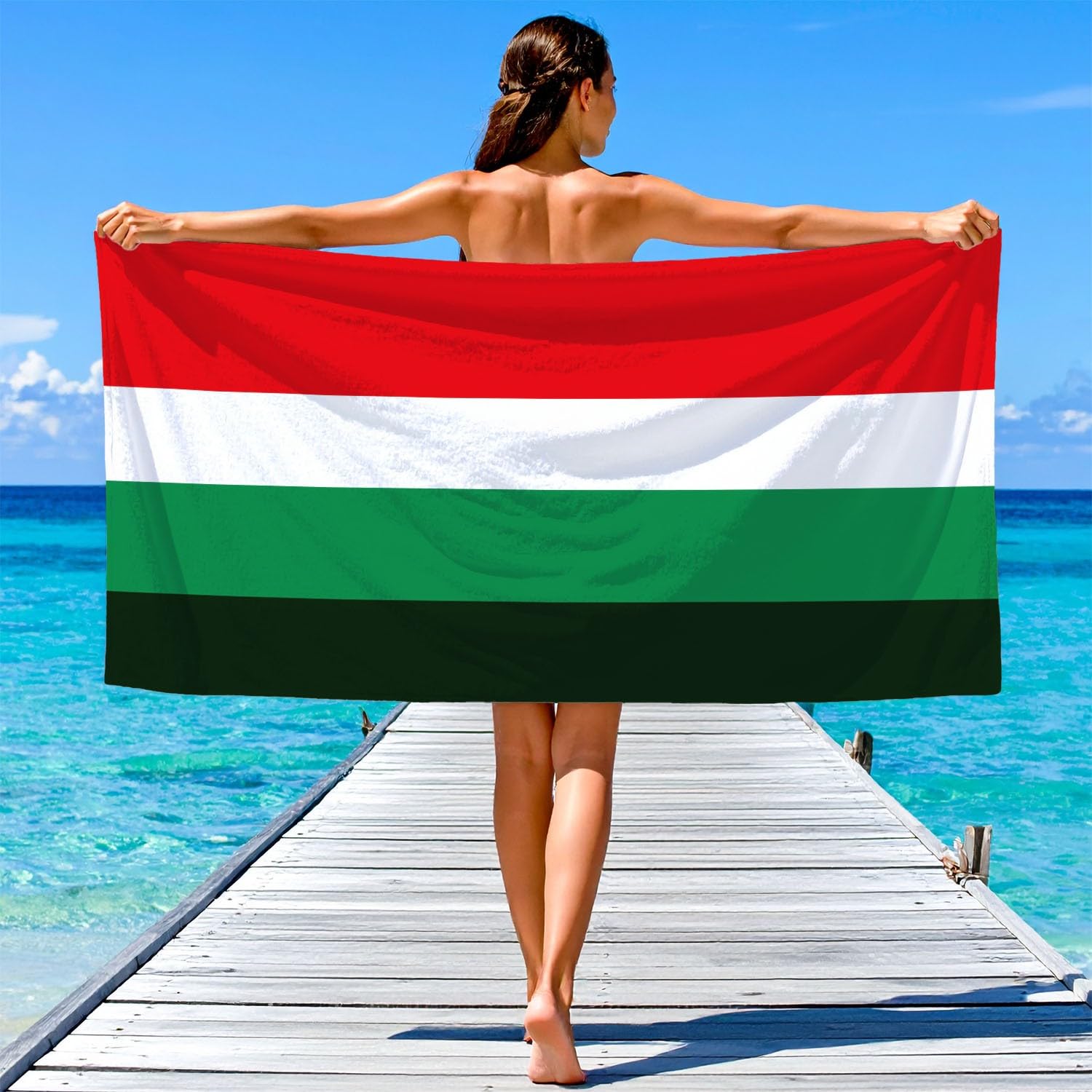 Minimalistisch, Sportlich Strandtuch 230 x 210 cm - Strandtuch trandtuch Leichtdünn Weich Horizontale Streifen, Flat Graphics, Nahtlos,für Strand, Pool, Yoga, Picknick