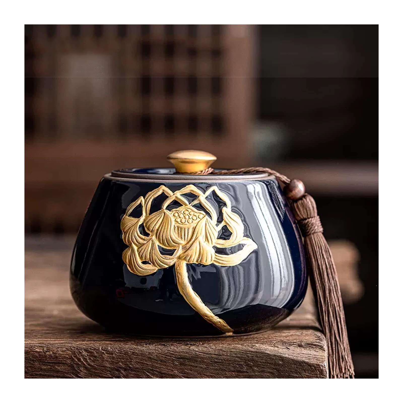 Yqinqin83b Black Stroage Jar Ceramic Tea Storage Containers Can For Sugar Sugar(Black)