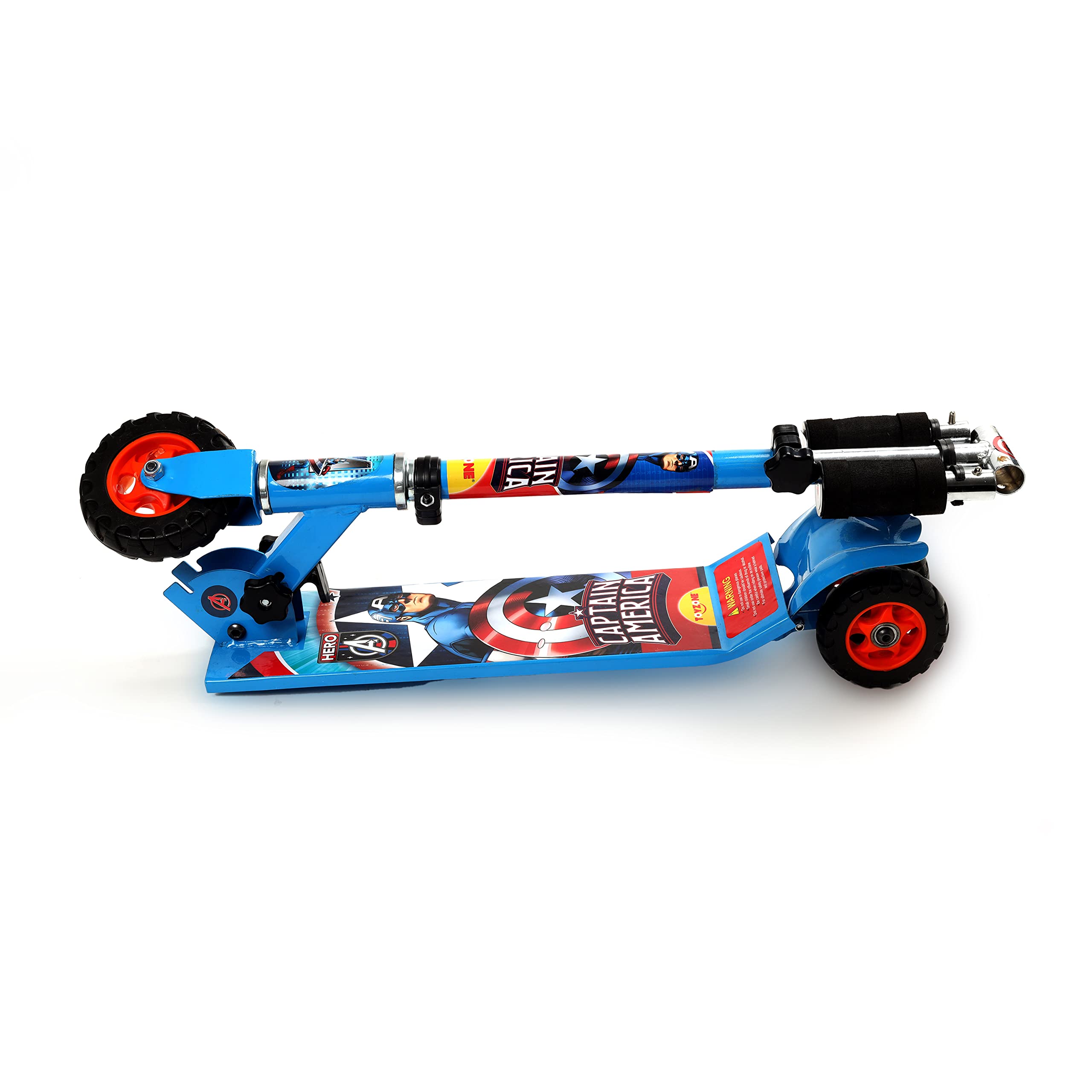 TOY ZONE Scooter Square|Kids Skate|Skating Ride on| Smart Kick Scooter|Adjustable Height and Rear Brake|Foldable Scooter|for Kids Age 6+ Years (Captain America Scooter Squre), Multicolor - Image 4 thumbnail