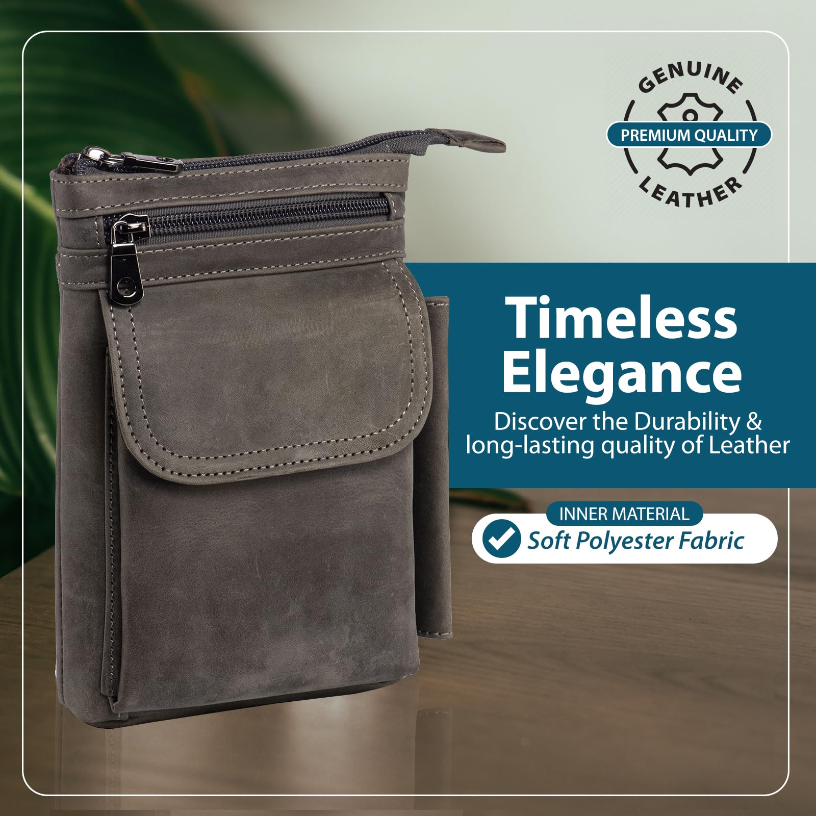Hengwin Schoudertas Waist Bag, Smartphone riem Clip tas voor Mannen, Echt Leer Pouch Heuptas, Kleine Crossbody Mobiele Telefoon Portemonnee, Reizen Geld Kaarten zak Handtas