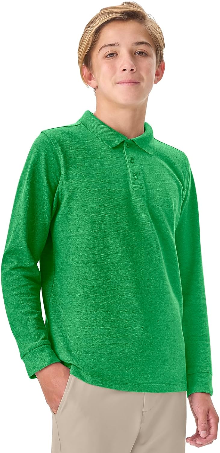 Classroom School Uniforms Unisex Long Sleeve Pique Polo - Image 4