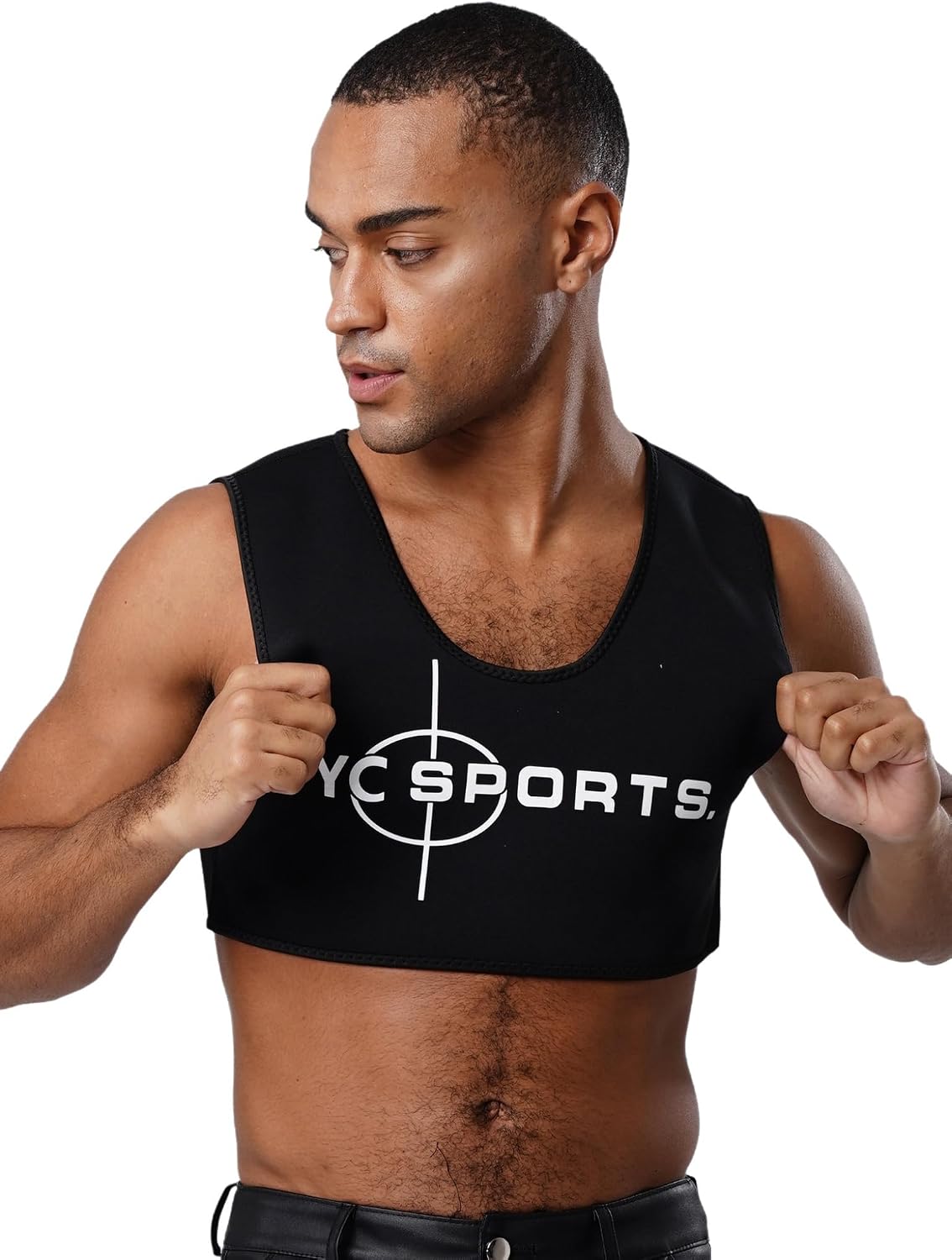 Mens Brace Vest Chest Support Strap Fitness Gym Sports Compression Crop Tank Tops