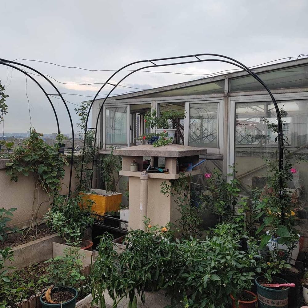 Czarna stalowa altanka ogrodowa łuk ślubny metalowa altanka Pergola rama rurowa krata brama do pnącza róże winorośli 180Cm 140Cm 240Cm szerokości,Black,W3.5M*H2.2M