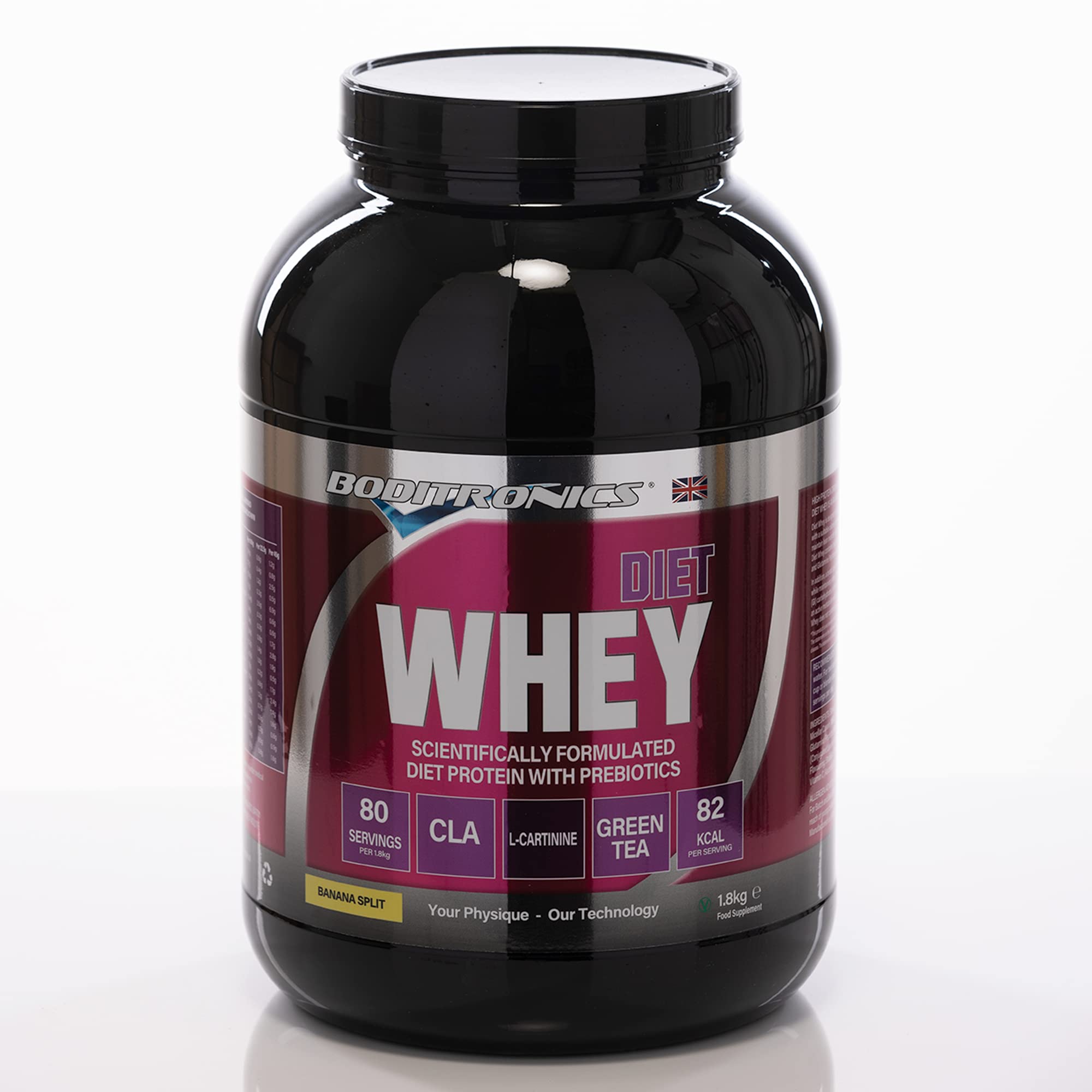 – Diet Whey Protein Powder with High Protein Blend and High doses of CLA, Vitamins C & E for Lean whey Protein Shake Powder (Banana Split, 1.8 kg)