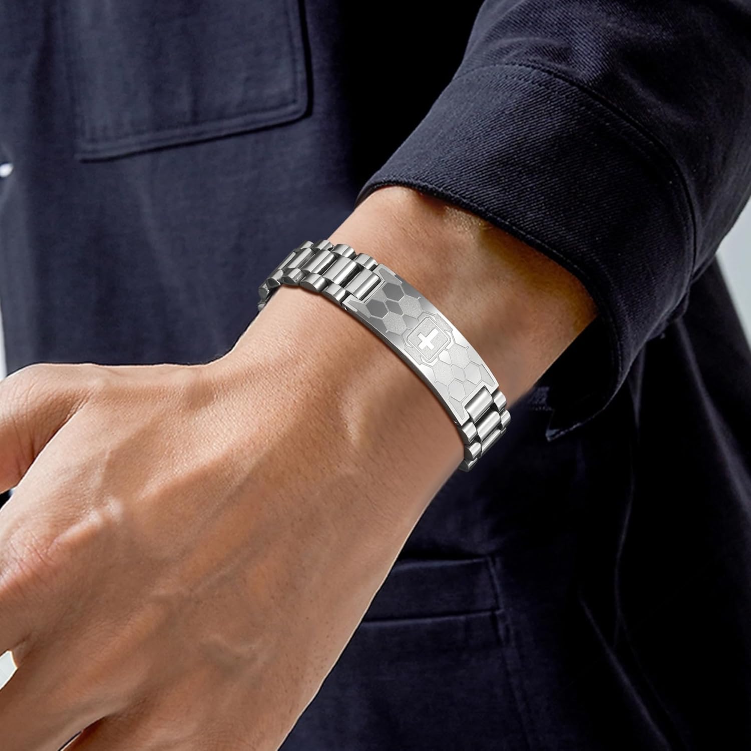 Easter Basket Stuffers-Soccer Gifts for Boys Men Kids Coach Players Soccer Bracelets for Boys Lovers Accessories Stuff Cross Religious Christian Bible Adjustable Stainless Steel Jewelry Gifts - Image 3