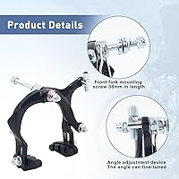 Vista 4 de WEEROCK Bike Calip Brake Set Front and Rear C Brake Set, Rim Brake Set with Aluminium Alloy Brake levers, Bike Cables for Kids Bike, Child Bike